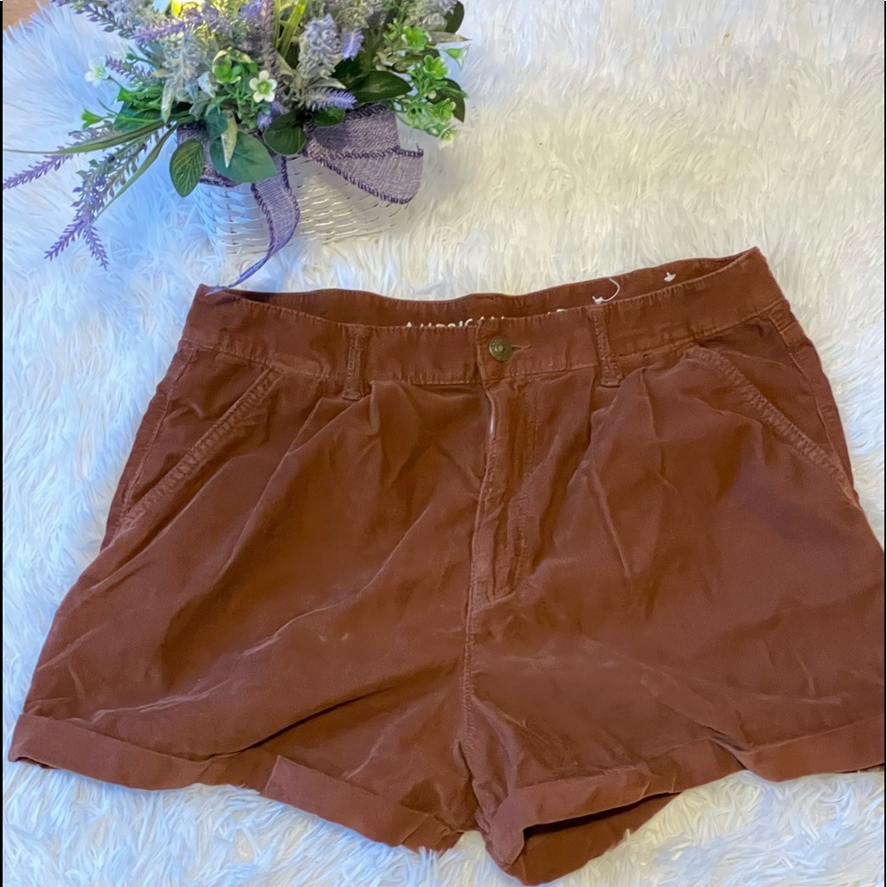 American Eagle mom shorts size 12 orange comfy lightweight hi rise